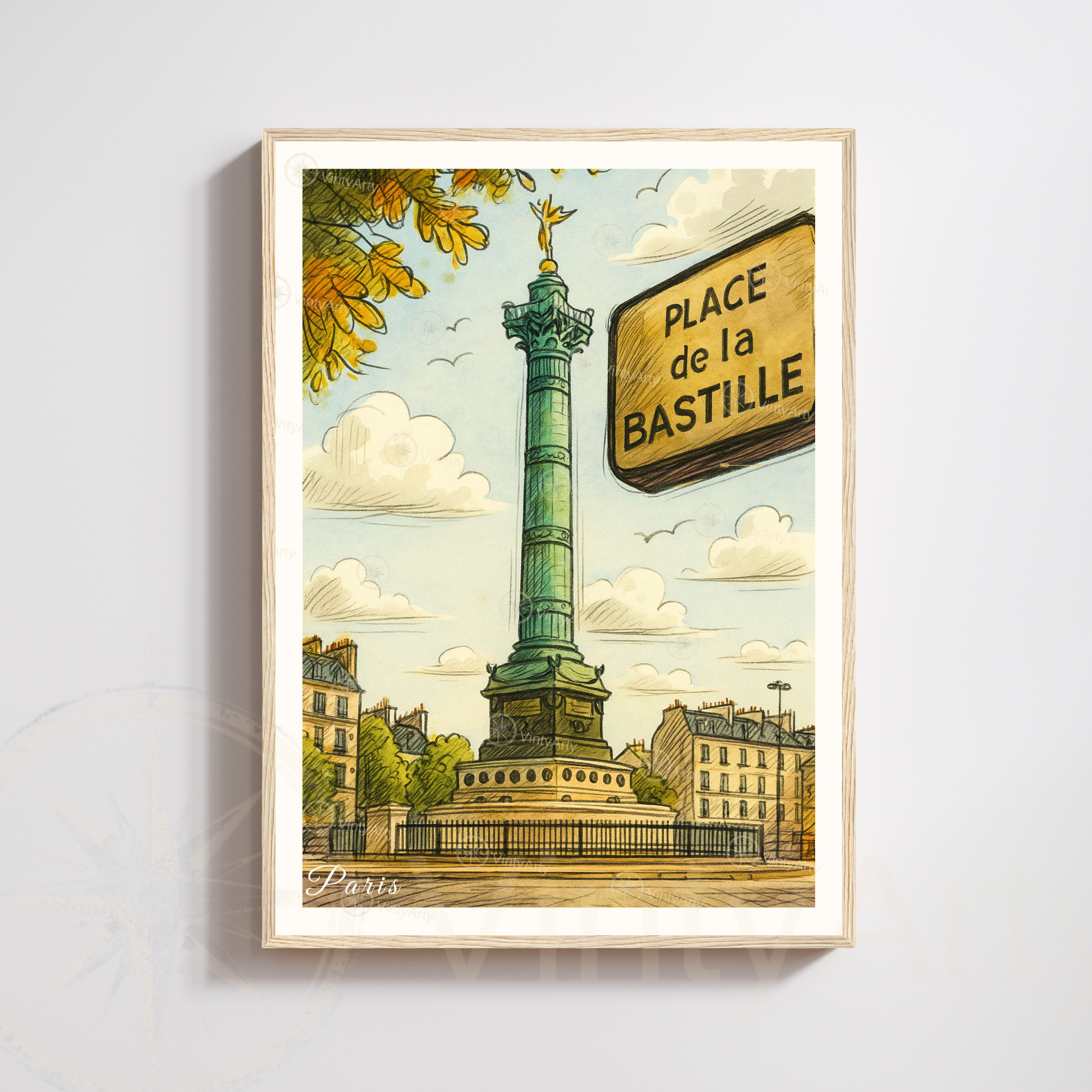 Affiche Paris | Impression Place de la Bastille | Affiche France