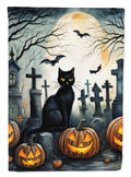Black Cat Spooky Halloween Garden Flag-0