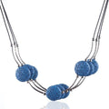 Blue 6 Lava Stone Essential Oils Necklace
