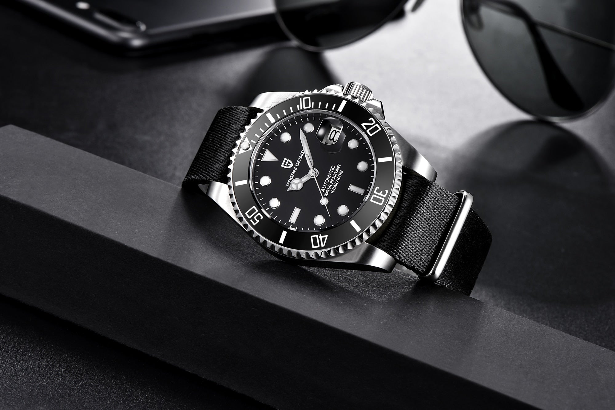 Design Brand Luxury Men Watches Automatic Black Watch Men Stainless Steel Waterproof Business Sport Mechanical Wristwatch-3